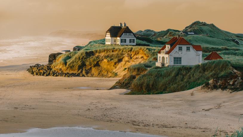 Houses by the beach at Loekken.